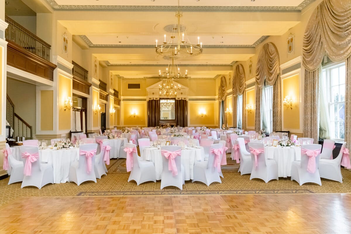 charleston reception decor pink theme