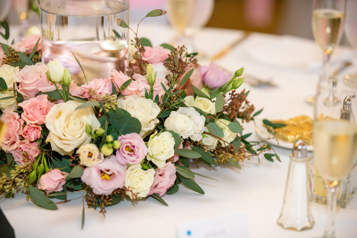 pink floral centerpiece charleston