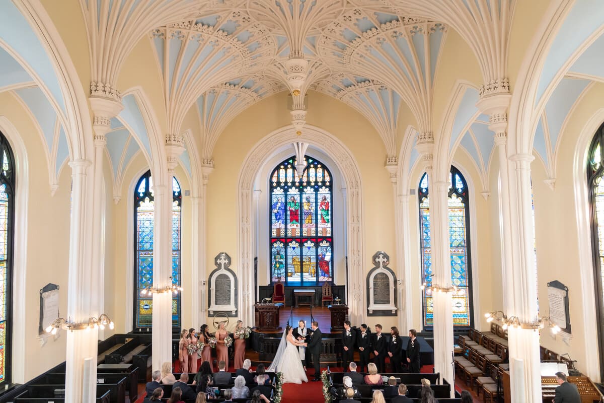 wide shot ceremony unitarian church