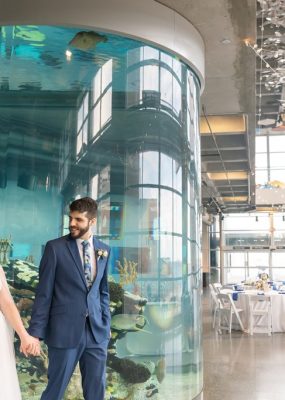 wedding photo session at South Carolina Aquarium