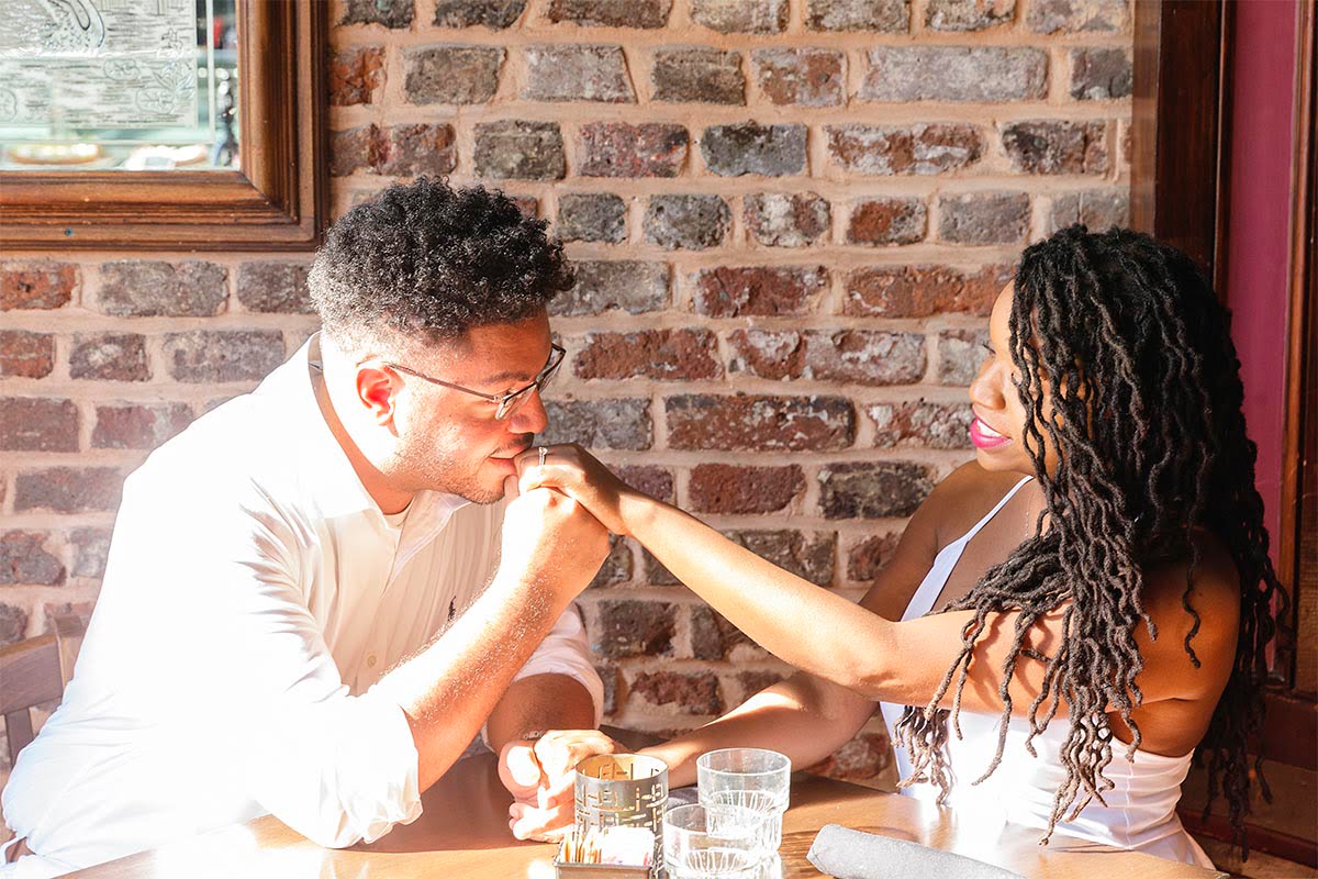 Charleston secret proposal at Cafe or Restaurant