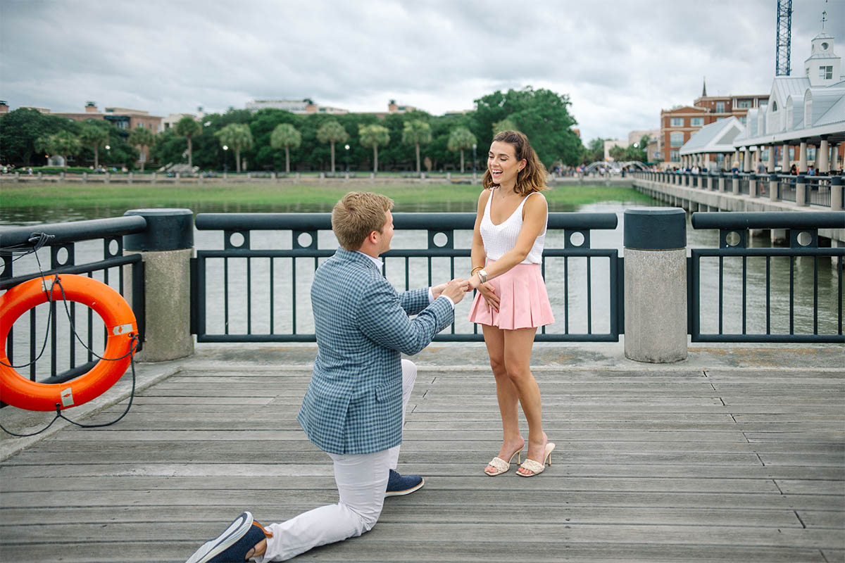 Charleston secret proposal at Waterfront Park Pier
