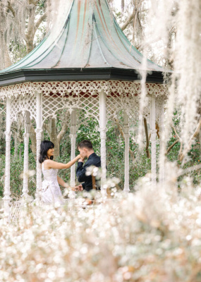 magnolia plantation elopement white gazebo
