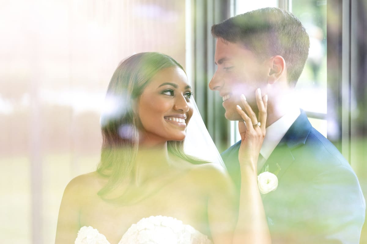 bride groom lush greenery charleston