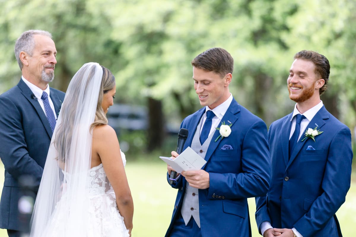 exchanging vows charleston oak tree