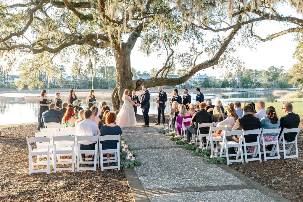 groom waiting aisle dunes west charleston