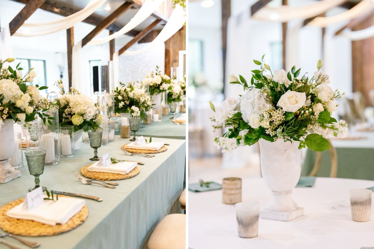 light green wedding table decor