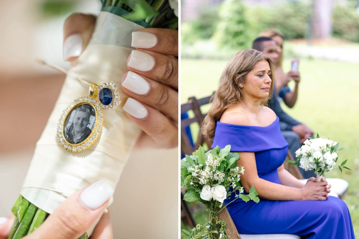 oak tree wedding ceremony closeup