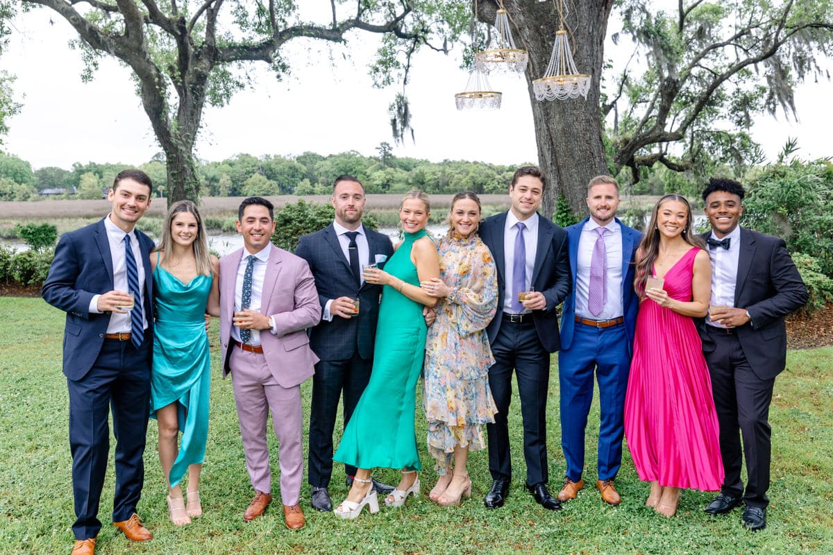 wedding guests oak tree ceremony