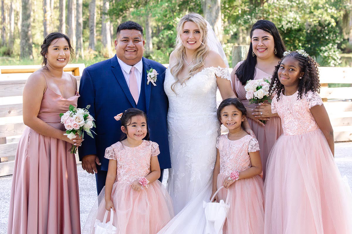 Charleston Wedding Photographer Bride and groom with siblings