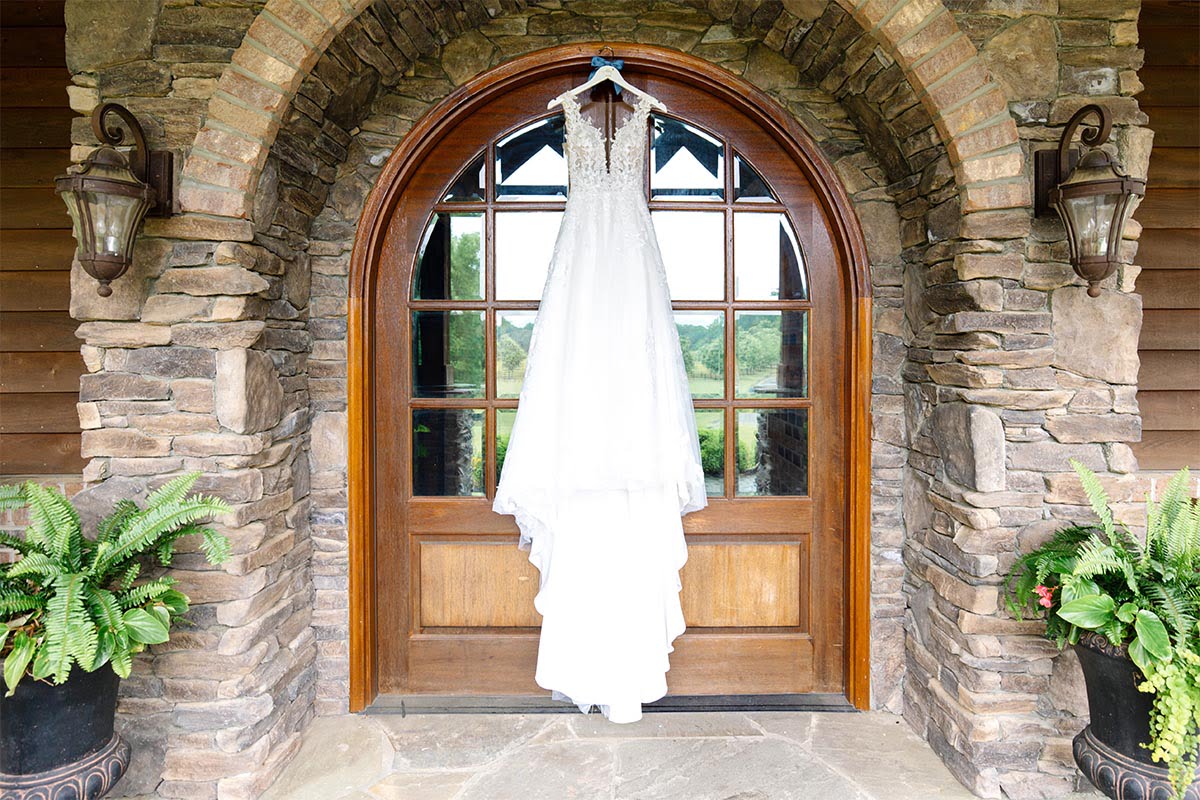 Charleston Wedding Photographer Brides dress on monogrammed hanger