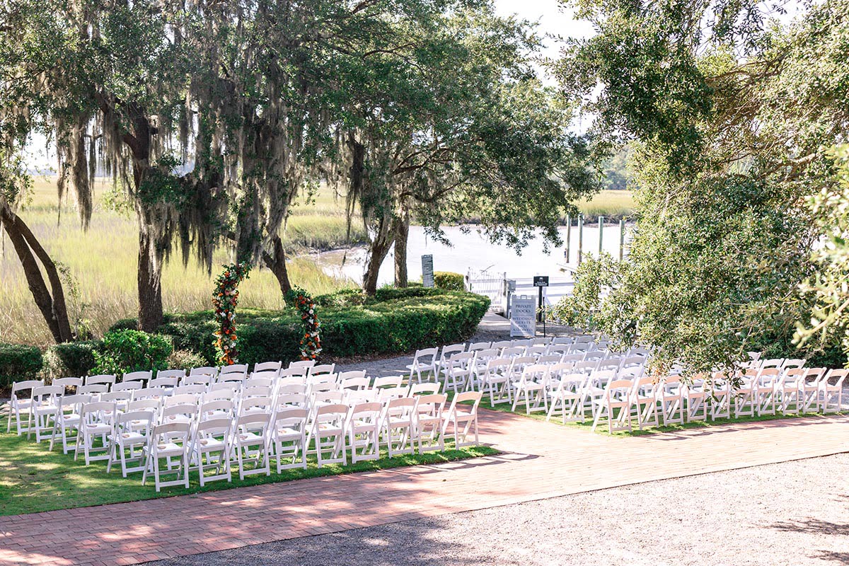 Charleston Wedding Photographer Ceremony set up with no guests