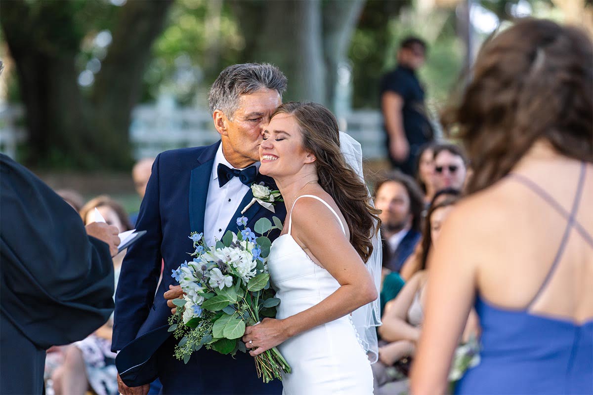 Charleston Wedding Photographer Father giving away bride