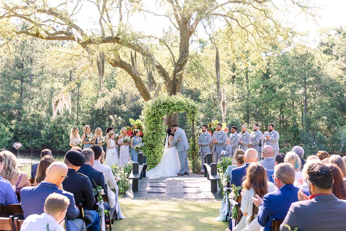 Charleston Wedding Photographer First kiss