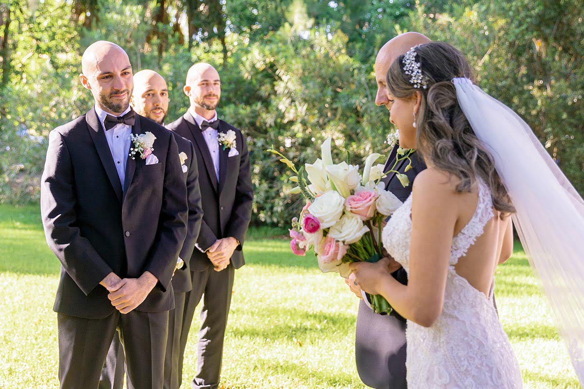 Charleston Wedding Photographer Groom reaction to bride