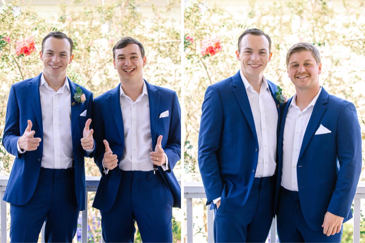 Charleston Wedding Photographer Groom with best men and each groomsman