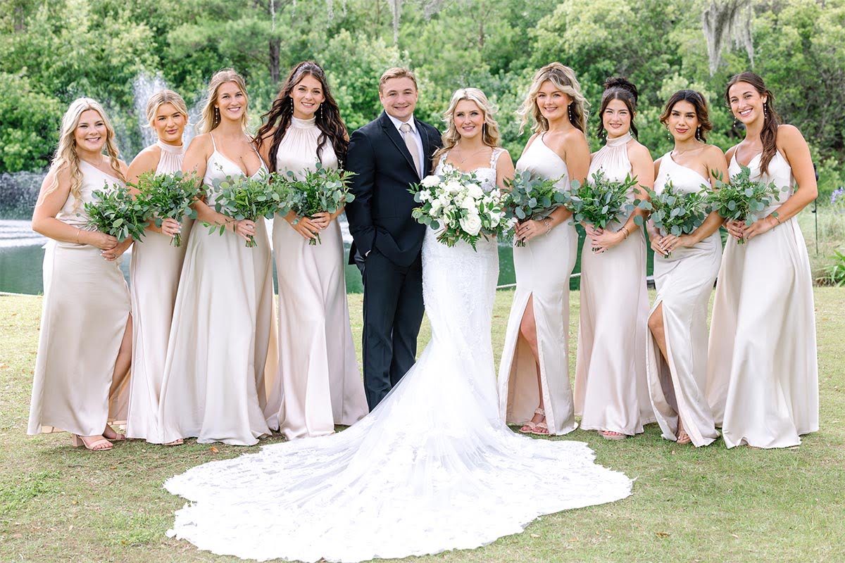 Charleston Wedding Photographer Groom with bridesmaids