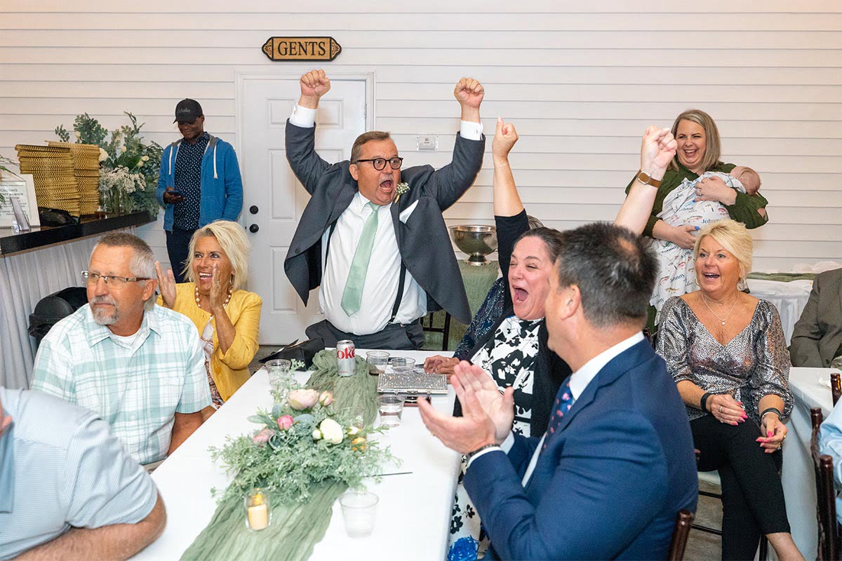 Charleston Wedding Photographer Guests reaction for wedding toast