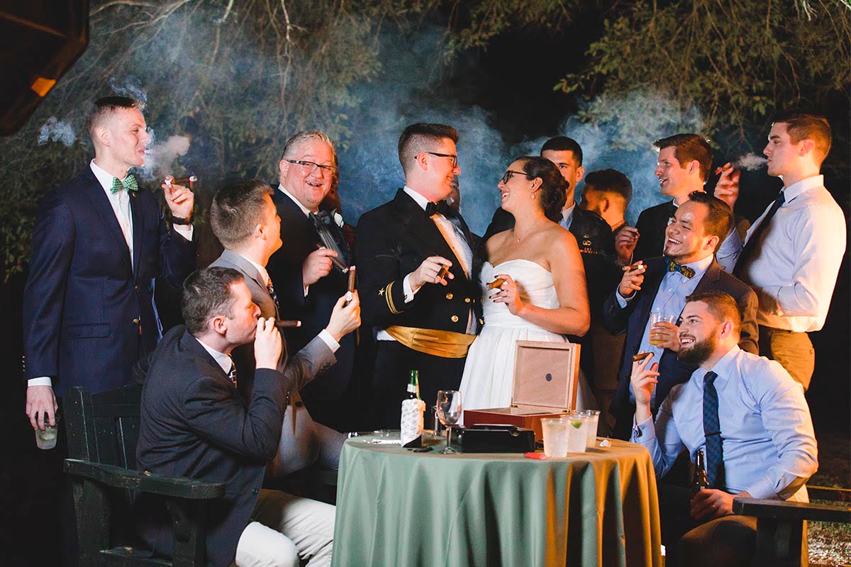 Charleston Wedding Photographer Smoking cigars