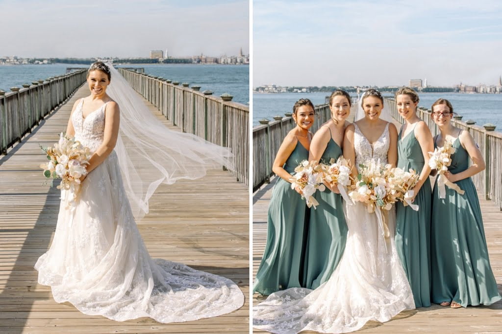 Charleston Harbor Resort and Marina wedding bride pictures