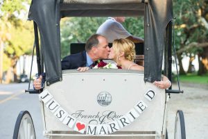Carriage Ride Elopement Photography at White Point Garden in Charleston, SC