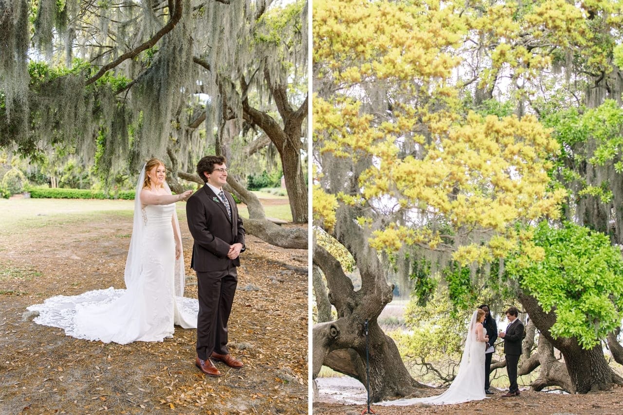 boone hall plantation first look and ceremony shots