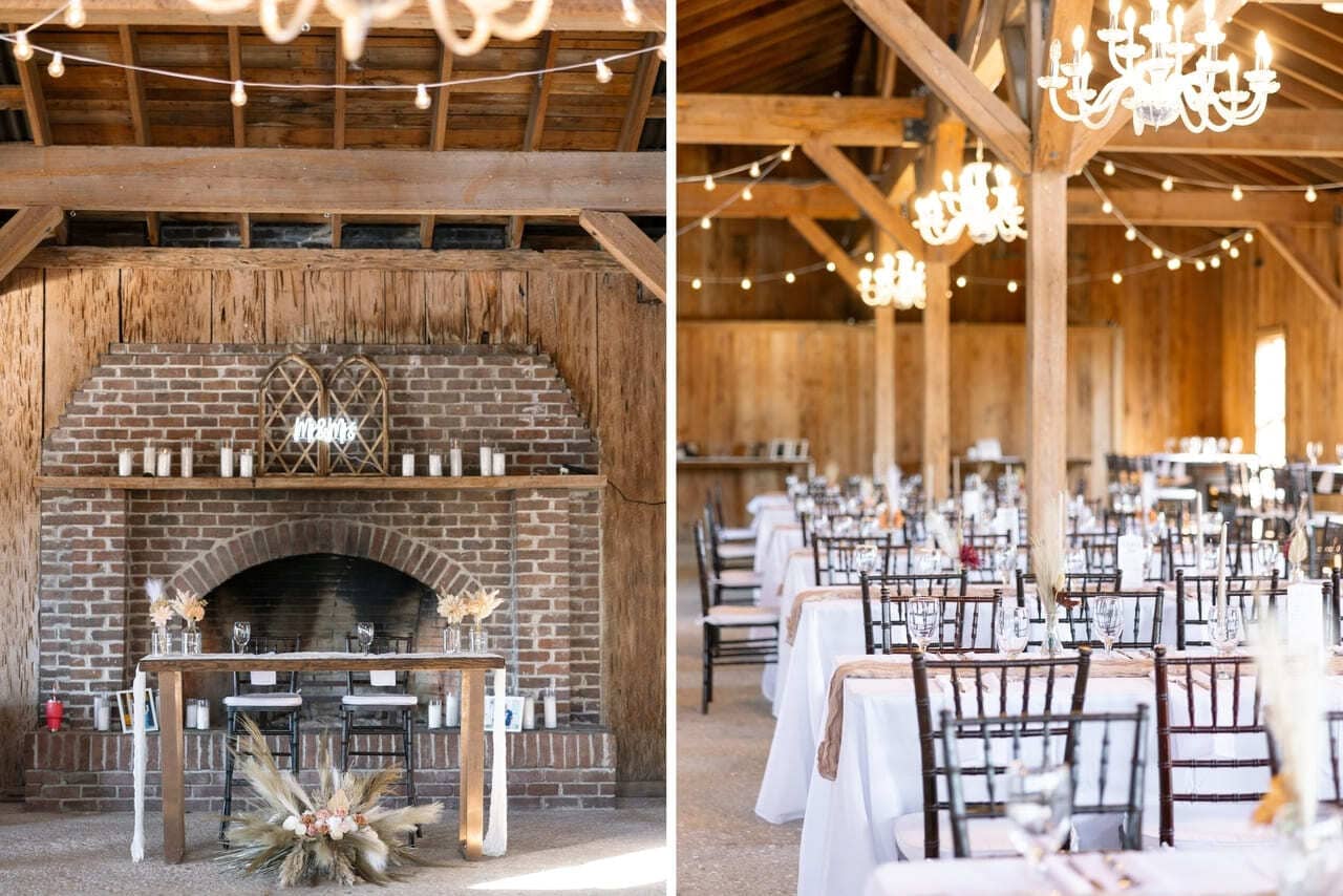 boone hall reception venue indoor decorations