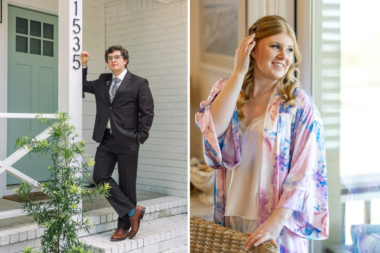 boone hall wedding groom bride getting ready