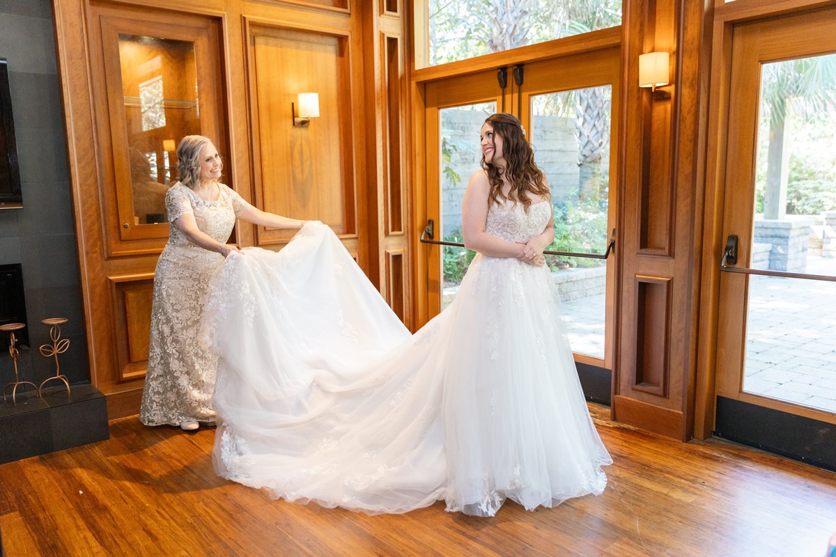 Founders hall wedding venue bride and mother