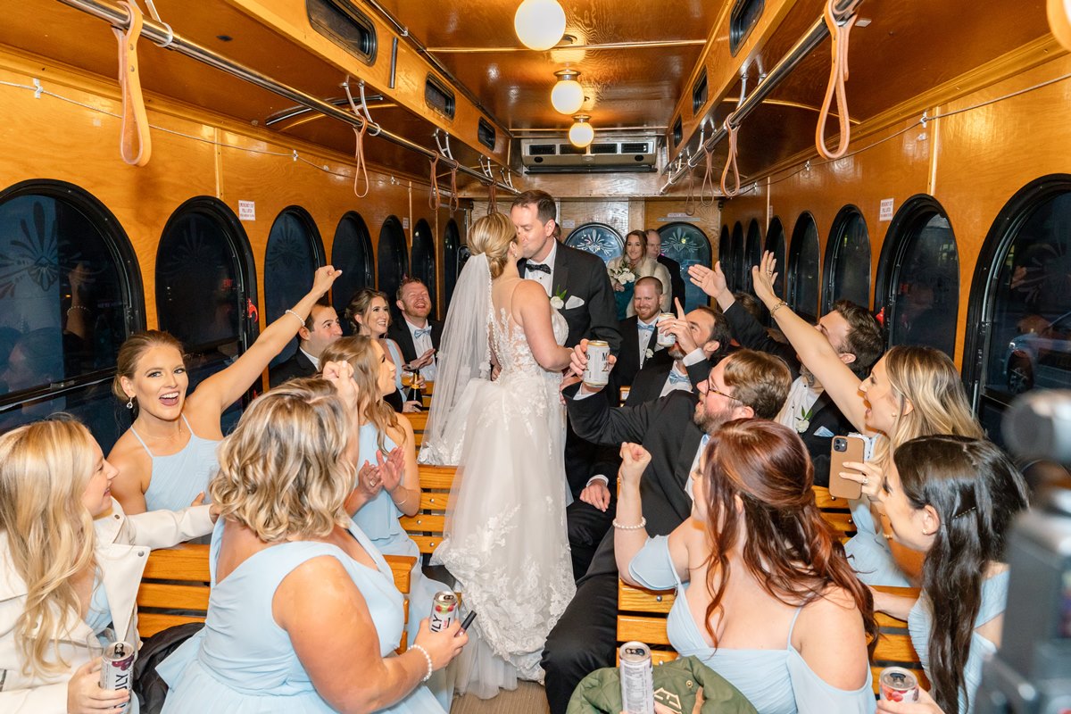 Francis Marion Hotel wedding venue inside the trolley