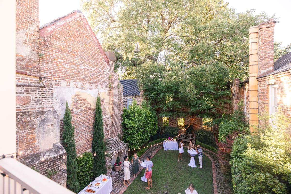 French Huguenot Church wedding venue outdoors party