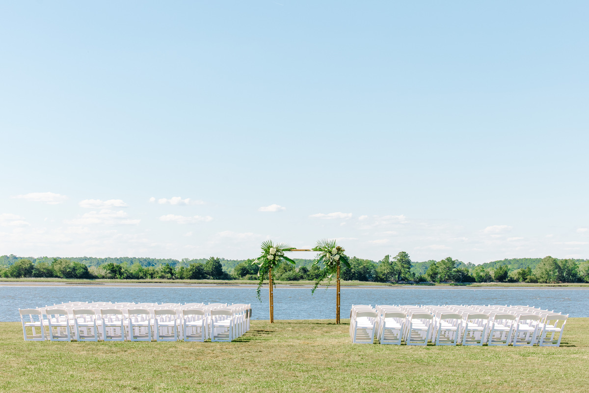 Island House wedding venue before ceremony