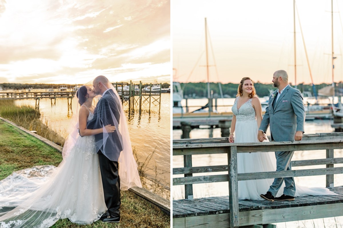 Island House wedding venue couple portraits