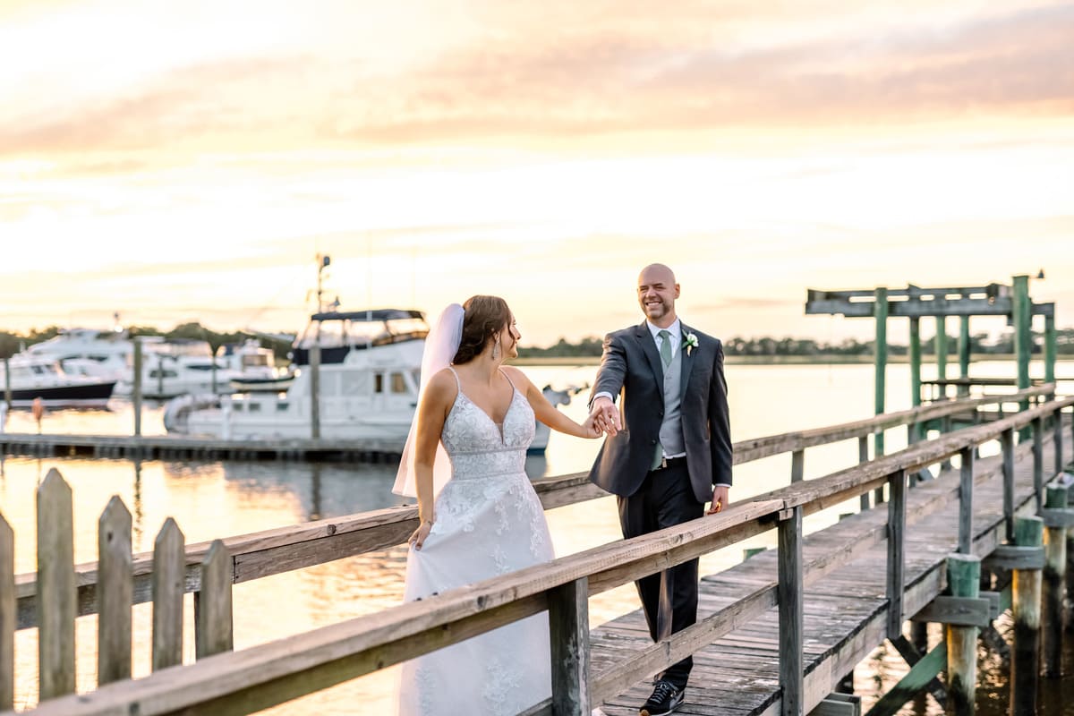 Island House wedding venue golden hour