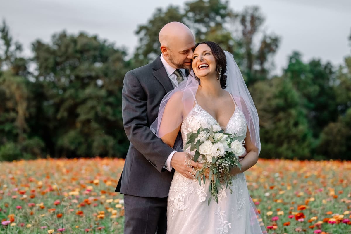 Island House wedding venue newlyweds portrait