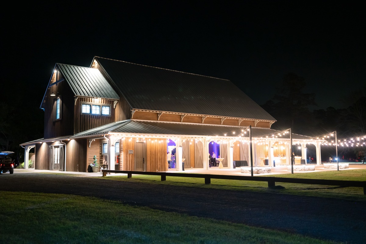 Eden at Gracefield wedding venue at night