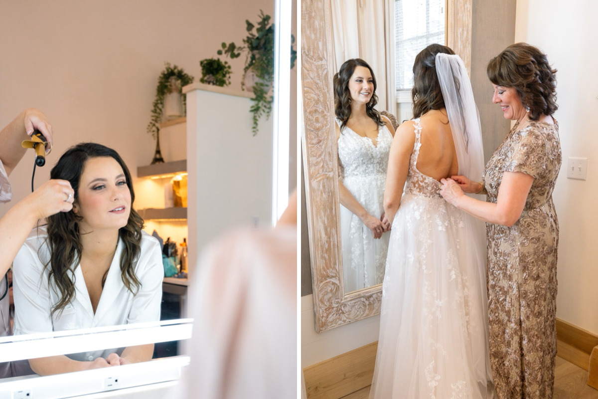 Eden at Gracefield wedding venue bride getting ready