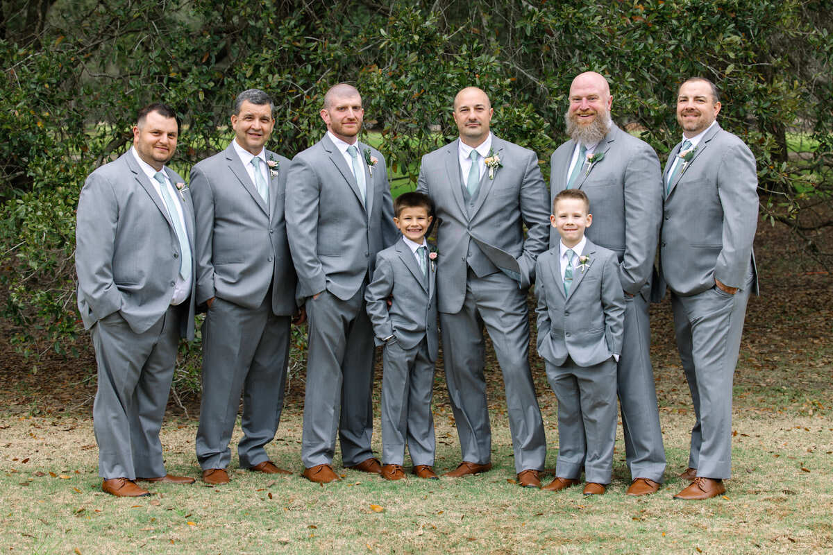 Eden at Gracefield wedding venue groom and groomsmen