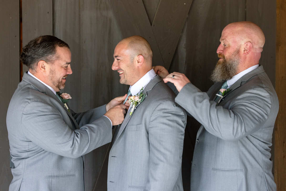 Eden at Gracefield wedding venue groom getting ready