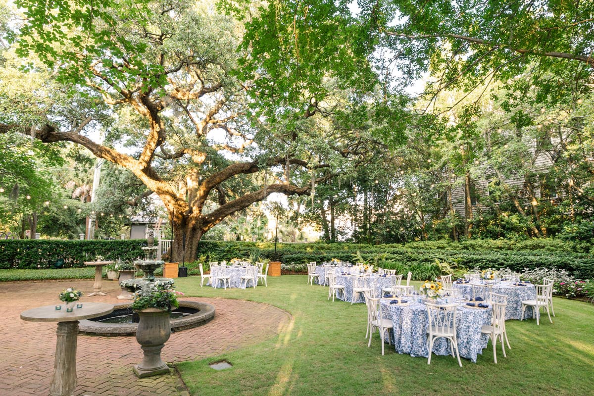 Governor Thomas Bennett House wedding venue outdoors celebration