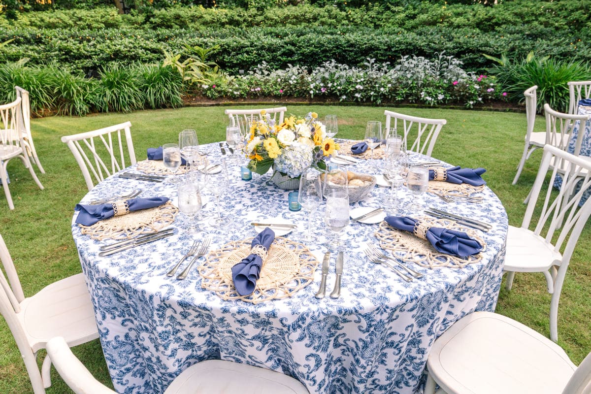 Governor Thomas Bennett House wedding venue table closeup