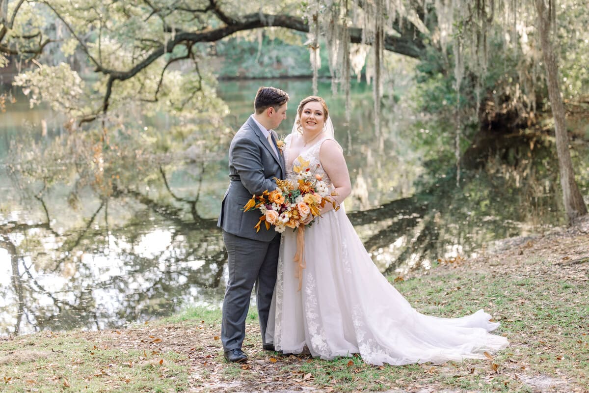 Legare Waring House wedding venue couple by the river