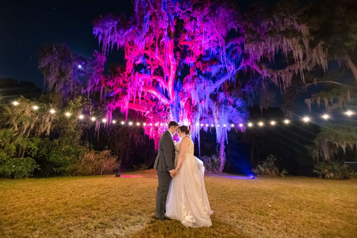 Legare Waring House wedding venue night portrait