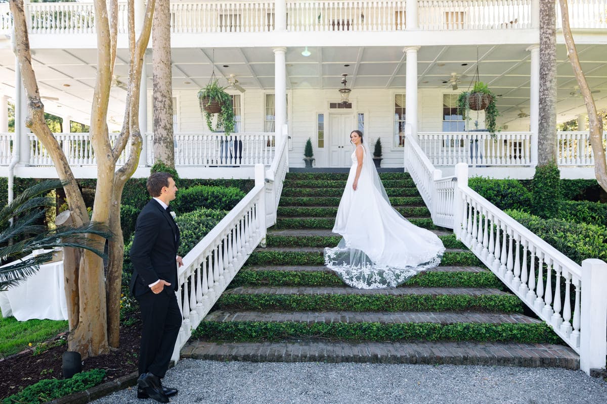 Old Wide Awake Plantation wedding venue green staircase