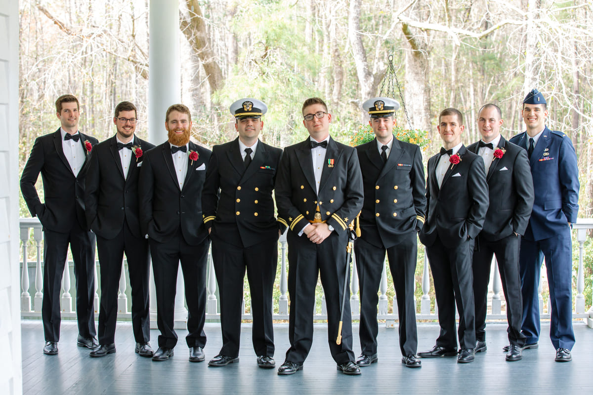 Old Wide Awake Plantation wedding venue groomsmen