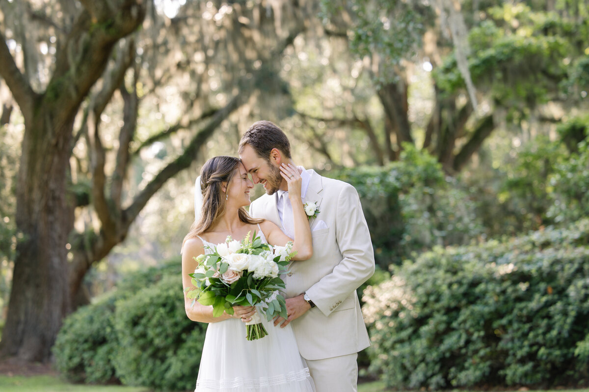 Old Wide Awake Plantation wedding venue newlyweds portrait