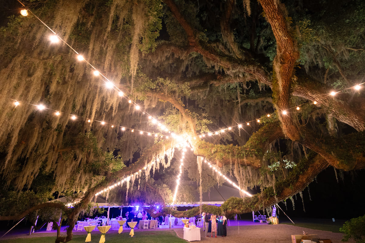 Wingate Place wedding venue at night