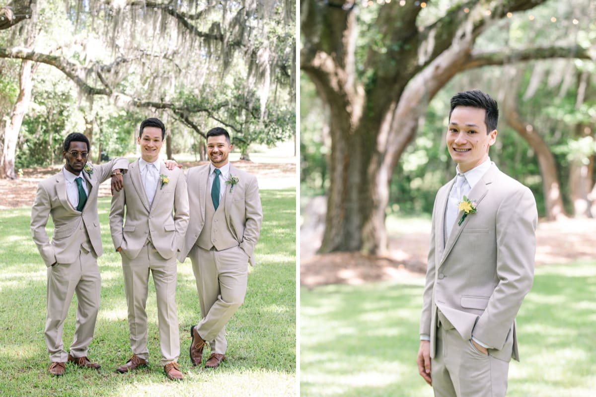 Wingate Place wedding venue groom and groomsmen