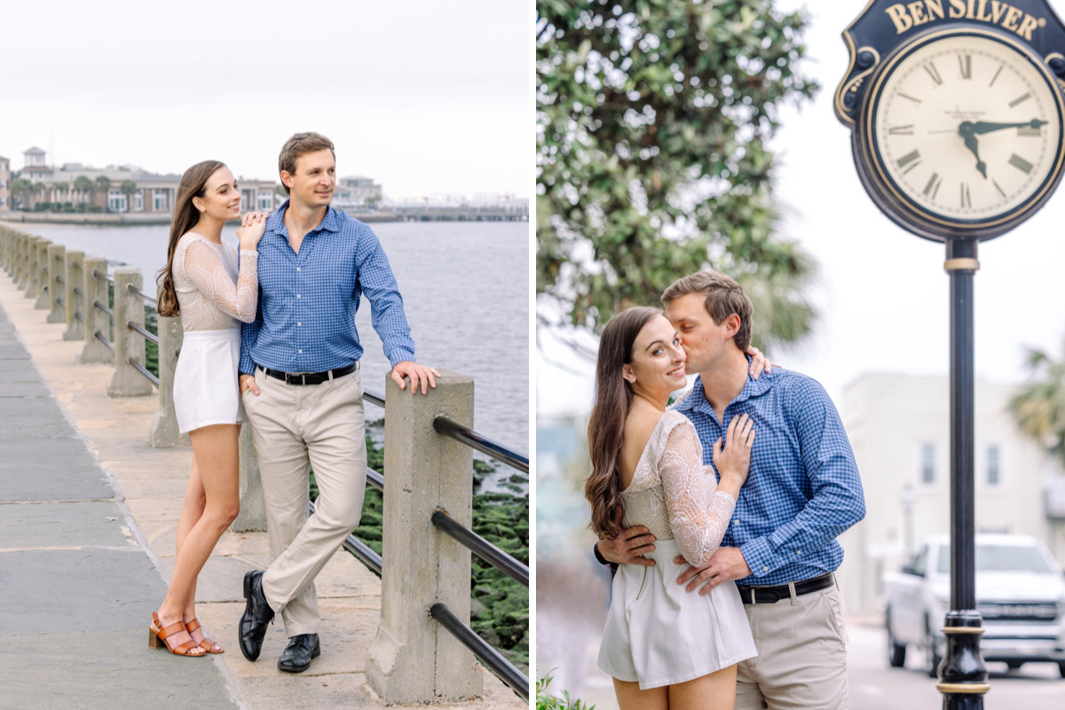 live oak trees engagement session charleston