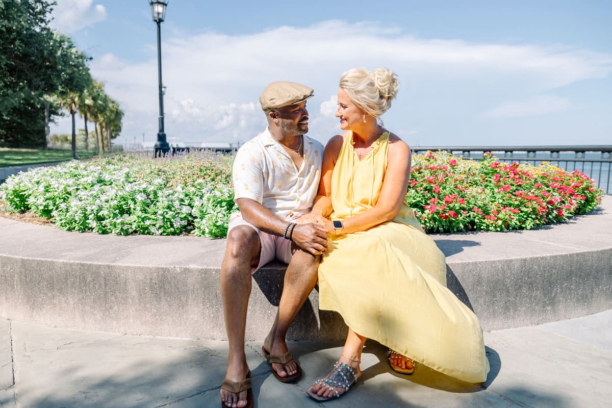 romantic engagement waterfront park